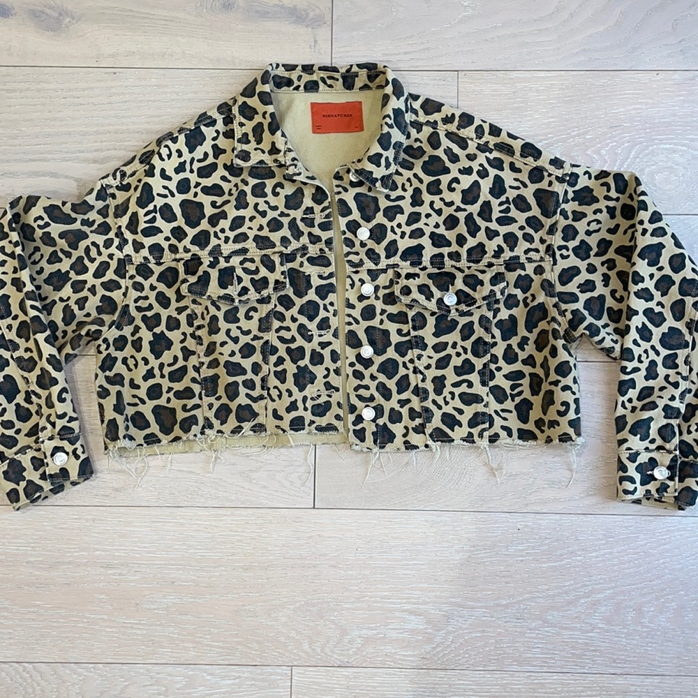 Signatures cheetah print jacket